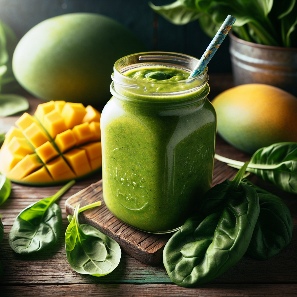 Licuado de mango y espinacas - Recetas de Comidas Mexicanas