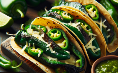 Tacos de chile poblano asado y queso